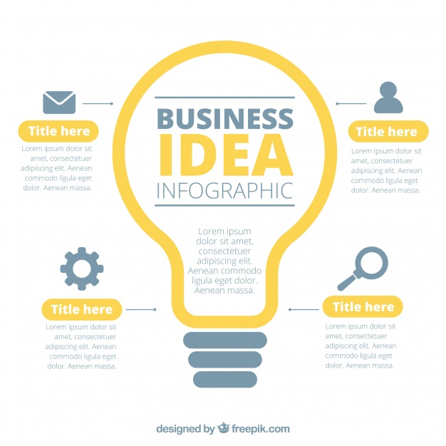دانلود وکتور Business infographic with a lightbulb