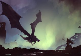 Dragon and Warrior Painting Fantasy 5k Wallpaper