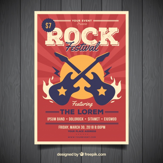 دانلود وکتور Rock music poster