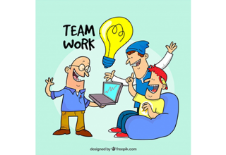 دانلود وکتور Teamwork concept with bulb