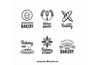 دانلود وکتور Bakery logos collection in flat style