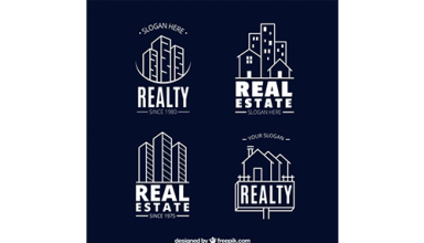 دانلود وکتور Collection of real estate logotypes