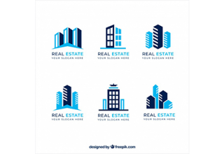 دانلود وکتور Flat collection of real estate logos