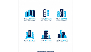 دانلود وکتور Flat collection of real estate logos