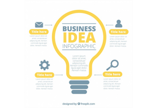 دانلود وکتور Business infographic with a lightbulb