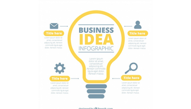 دانلود وکتور Business infographic with a lightbulb