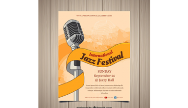 دانلود وکتور International jazz festival hand drawn poster