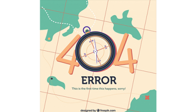 دانلود وکتور 404 error web template with map in flat style