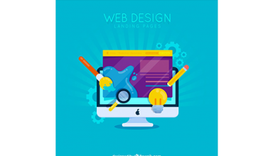 دانلود وکتور Web design concept for landing page