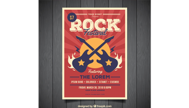 دانلود وکتور Rock music poster