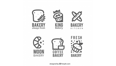 دانلود وکتور Bakery logos collection in flat style