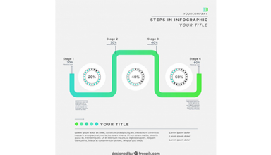 دانلود وکتور Green infographics with gradient effect