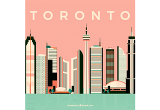 دانلود وکتور Modern skyline design of toronto