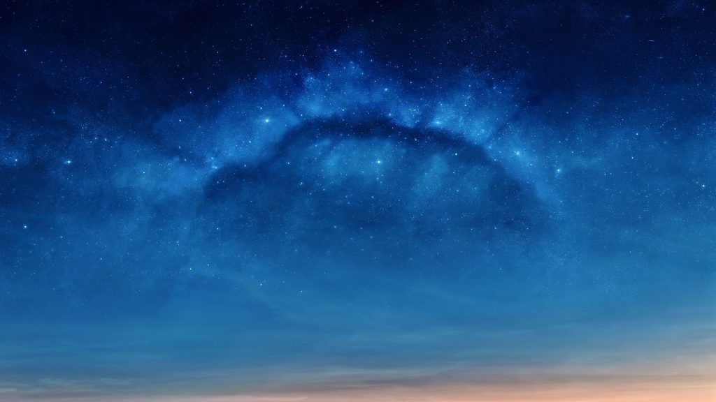 Blue Dawn Halo Scifi Nebula Space Digital Art Wallpaper