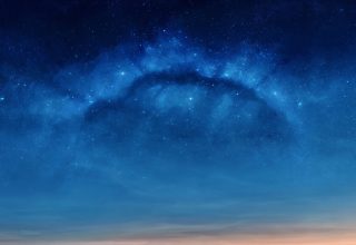 Blue Dawn Halo Scifi Nebula Space Digital Art Wallpaper