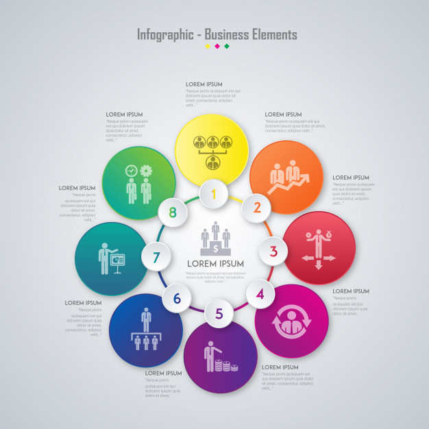 دانلود وکتور Business elements infographic