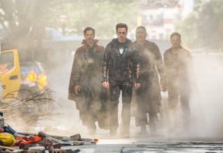 Doctor Strange, Stark, Wong And Bruce Banner in Avengers: Infinity War