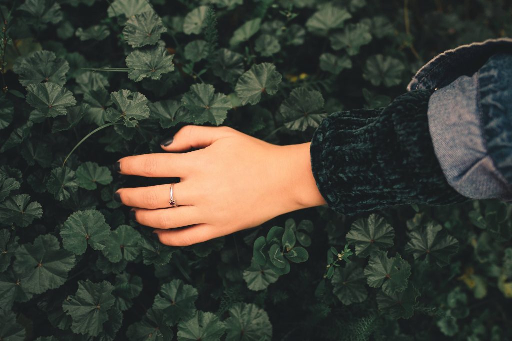 Hand Ring Leaves Wallpaper