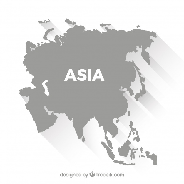 دانلود وکتور Map of asia in flat style