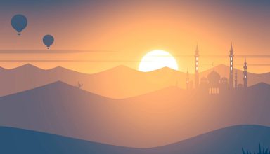 Mosque Sunset 4k Wallpaper