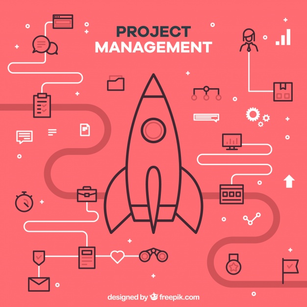 دانلود وکتور Red flat project management concept