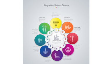 دانلود وکتور Business elements infographic