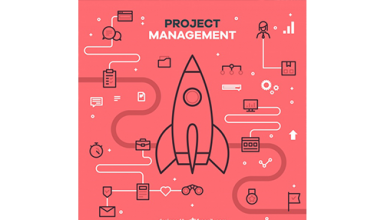 دانلود وکتور Red flat project management concept