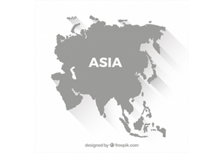 دانلود وکتور Map of asia in flat style