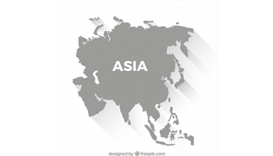 دانلود وکتور Map of asia in flat style