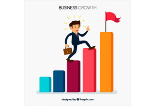 دانلود وکتور Business concept with man climbing bars