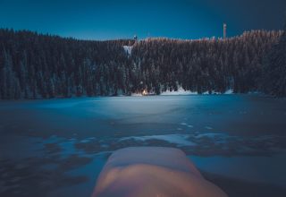 Winter Forest Landscape Mountains Snow Trees Wallpaper