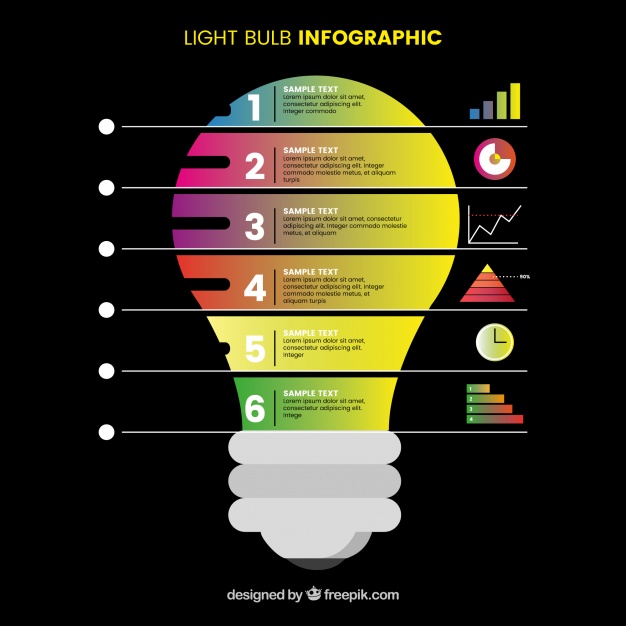 دانلود وکتور Light bulb infographic