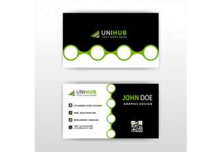 دانلود وکتور Visit card with abstract circular shape