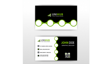 دانلود وکتور Visit card with abstract circular shape