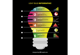 دانلود وکتور Light bulb infographic
