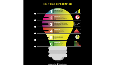 دانلود وکتور Light bulb infographic