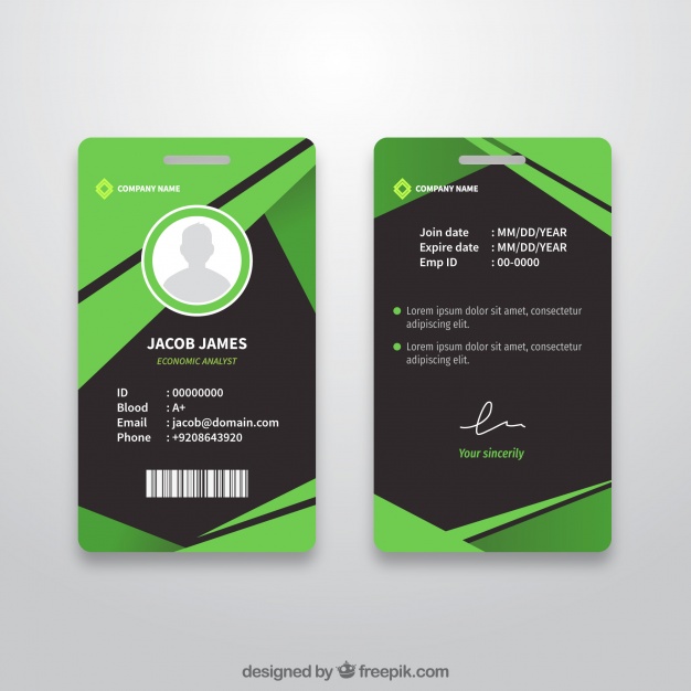 دانلود وکتور Abstract id card template with flat design