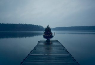 Christmas Tree on Pier Wallpaper