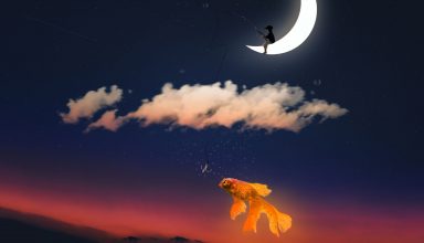 Fishing Dream Moon Wallpaper