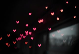 Pink Little Heart Bokeh Lights Wallpaper