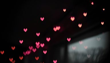 Pink Little Heart Bokeh Lights Wallpaper