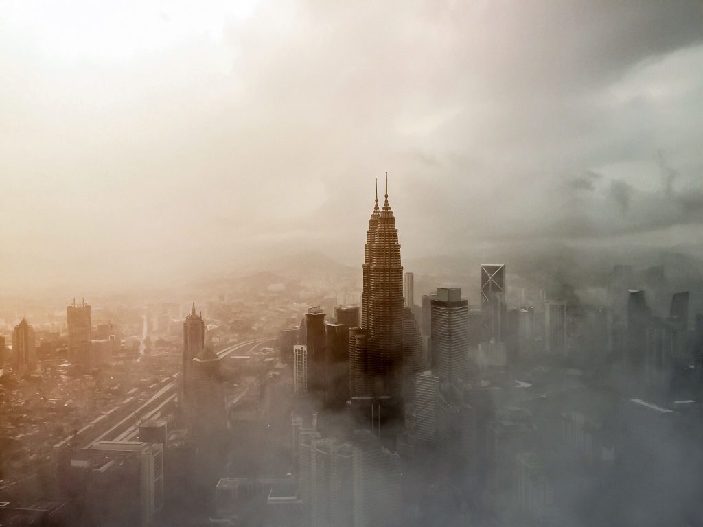 Skyscraper City Building Fog Tower Wallpaper