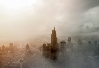 Skyscraper City Building Fog Tower Wallpaper