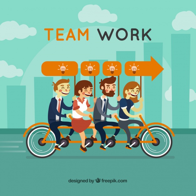 دانلود وکتور Team work concept with flat design