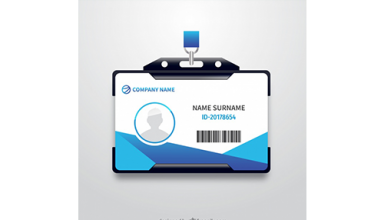 دانلود وکتور Realistic id card with plastic support