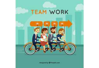 دانلود وکتور Team work concept with flat design