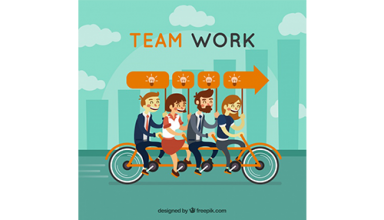 دانلود وکتور Team work concept with flat design