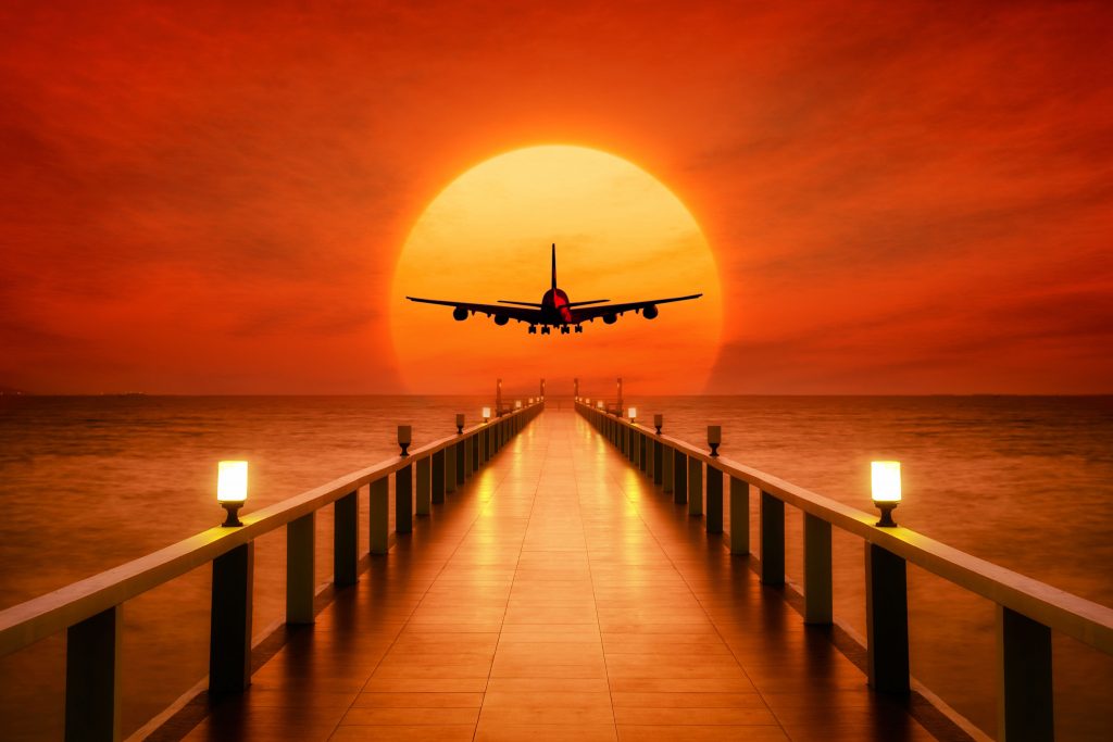 Airplane Photoshop Sunset Wallpaper