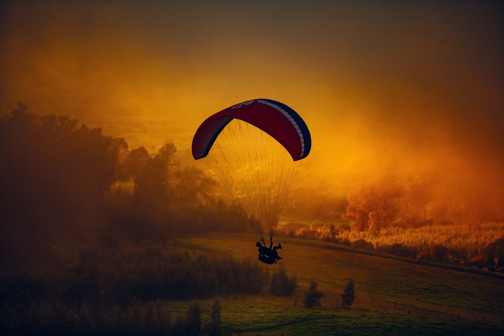 Parachuting Landscape Nature Wallpaper