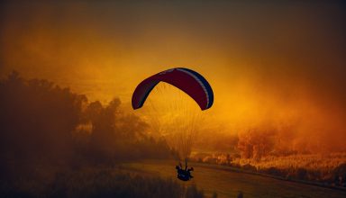 Parachuting Landscape Nature Wallpaper